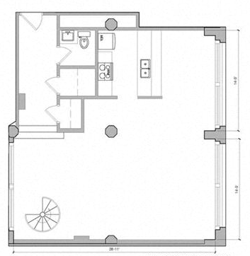 Floor plan for 2 beds, 2.5 baths, 1914 sqft